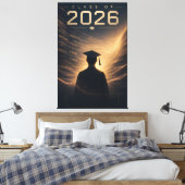 2026年卒業生の名前入りデザイン キャンバスプリント (インサイチュ (寝室))