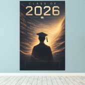 2026年卒業生の名前入りデザイン キャンバスプリント (インサイチュ (ウッドフロア))