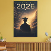2026年卒業生の名前入りデザイン キャンバスプリント (インサイチュ (リビング))