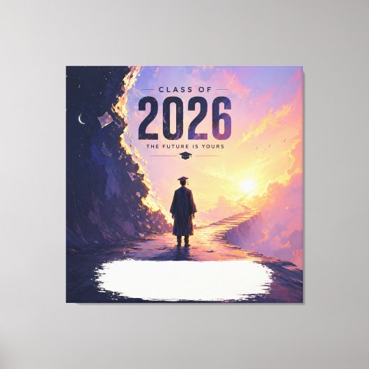 2026年卒業生の未来への道 デザイン キャンバスプリント (正面)