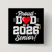 2026年卒業生の自慢のパパ 卒業お祝い言葉 缶バッジ (正面)