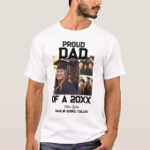 2026年卒業生の自慢のパパ 3枚の写真コラージュ Tシャツ (正面)