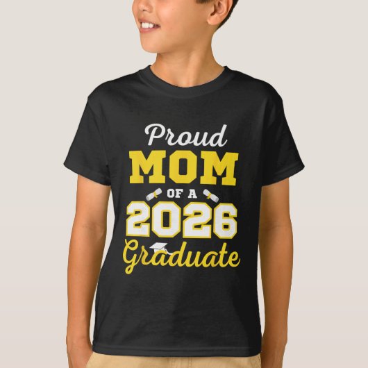 2026年卒業生の自慢のママのためのTシャツ 2026年卒業おめでとう Tシャツ (正面)