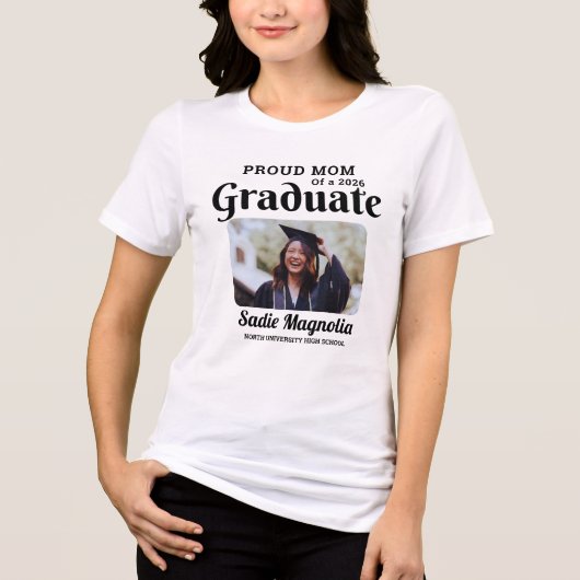 2026年卒業生の自慢のママのオリジナル写真Tシャツ トライブレンドＴシャツ (正面)