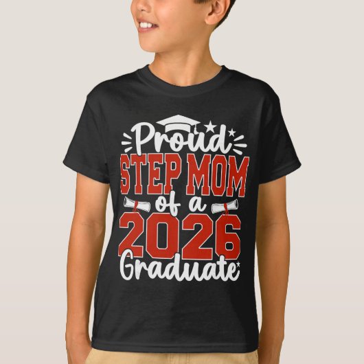 2026年卒業生の自慢の継母 卒業式 Tシャツ (正面)