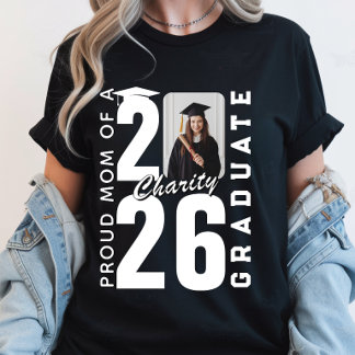 2026年卒業生の誇り高い母 オーダーメイド写真 卒業記念 Tシャツ