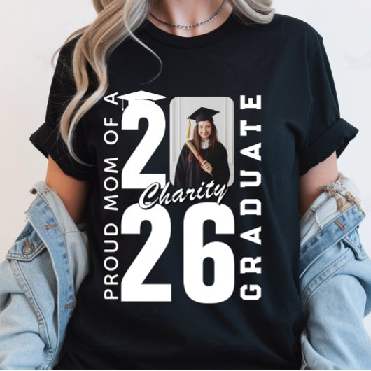 2026年卒業生の誇り高い母 オーダーメイド写真 卒業記念 Tシャツ