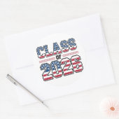 2026年卒業生アメリカ国旗 卒業祝い ラウンドシール (封筒)
