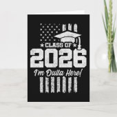2026年卒業生デザインのディストressedフラグ カード (正面)