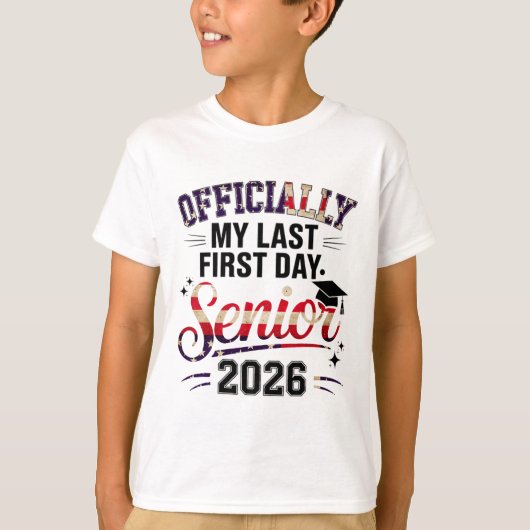 2026年卒業生女子 最後の初めての登校日 Tシャツ (正面)