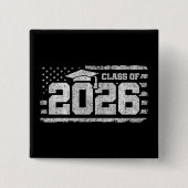 2026年卒業生愛国ハートの卒業タイポグラフィー 缶バッジ (正面)