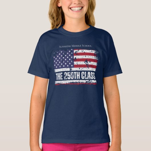 2026年卒業生 アメリカ建国250周年記念 ヴィンテージ風デザイン Tシャツ (正面)