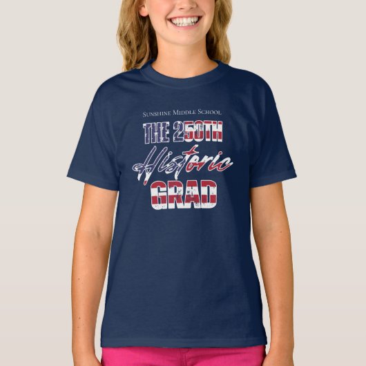 2026年卒業生 アメリカ建国250周年記念 ヴィンテージ Tシャツ (正面)