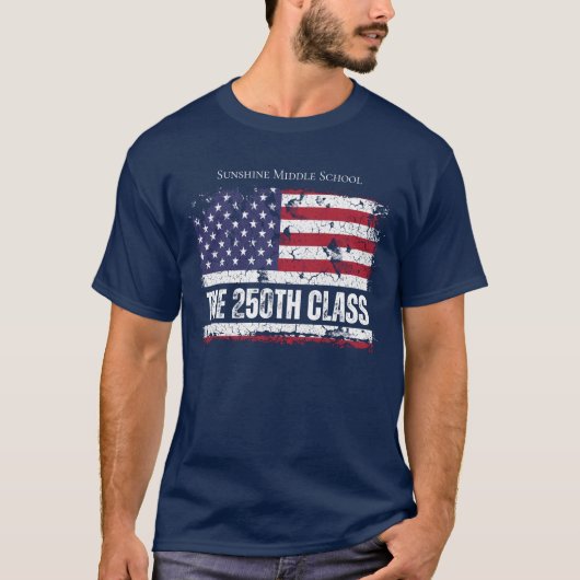 2026年卒業生 アメリカ建国250周年 グラデーション ヴィンテージ Tシャツ (正面)