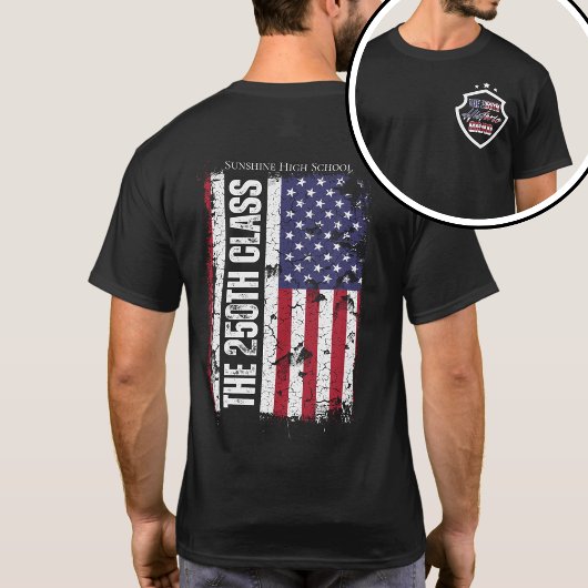 2026年卒業生 アメリカ建国250周年 グラデーション ヴィンテージ Tシャツ