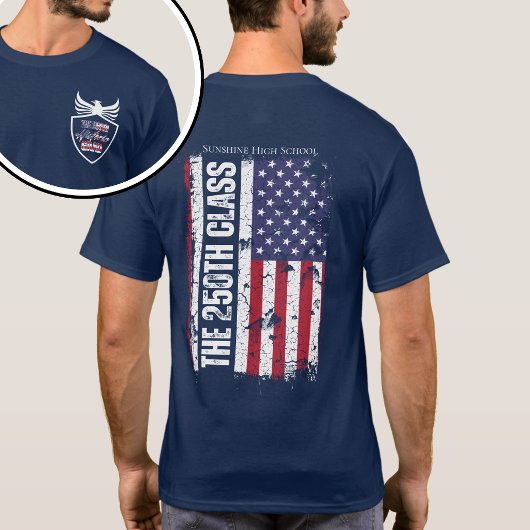 2026年卒業生 アメリカ建国250周年 グラデーション ヴィンテージ Tシャツ