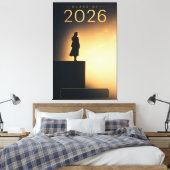 2026年卒業生 未来の地平線デザイン キャンバスプリント (インサイチュ (寝室))