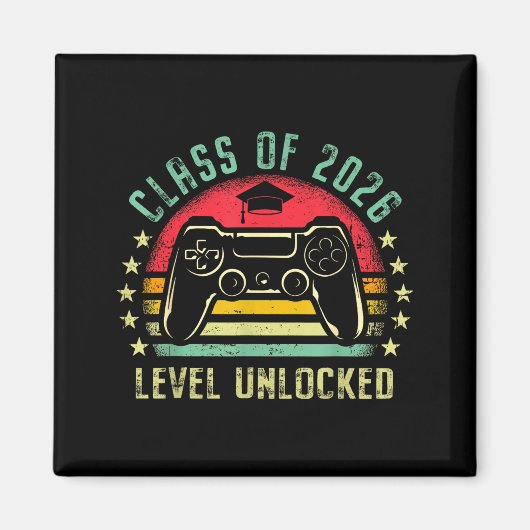 2026年卒業級 unlocked ゲーマー シニア マグネット (正面)