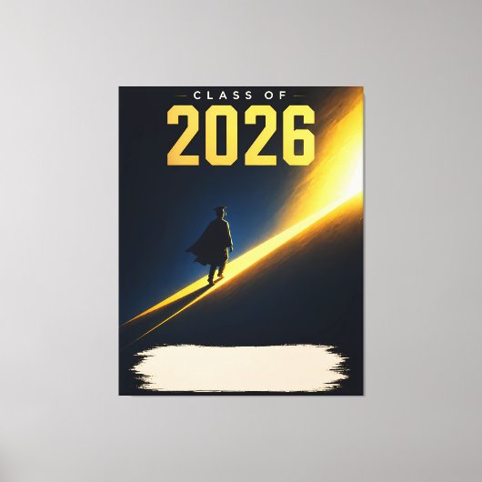 2026年卒業記念のカスタムネームギフト キャンバスプリント (正面)