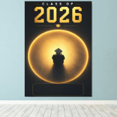 2026年卒業記念カスタムネームポスター キャンバスプリント (インサイチュ (ウッドフロア))