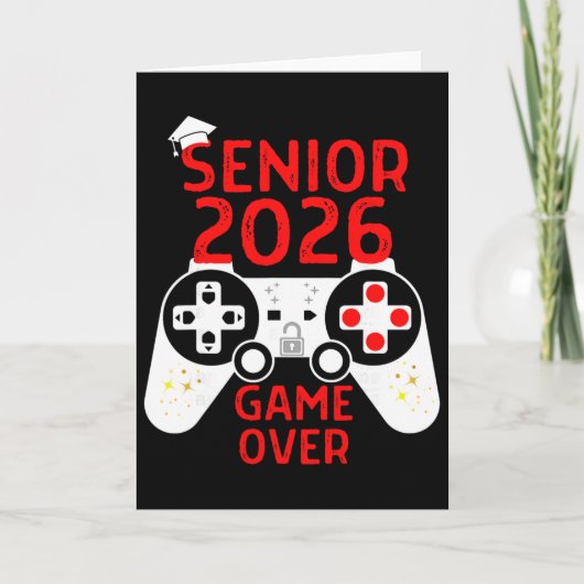 2026年卒業記念Tシャツ 高校卒業 ゲーム大好きな先輩 カード (正面)
