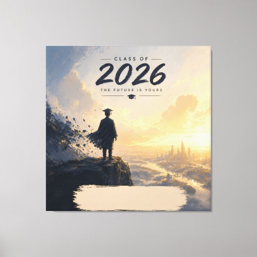 2026年卒業 おめでとうデザイン キャンバスプリント (正面)