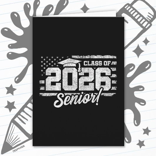 2026年卒業 アメリカ国旗 シニア 2026 カード