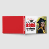 2026年卒業 クラスオブ2026 赤の記念写真 ゲストブック (全面)