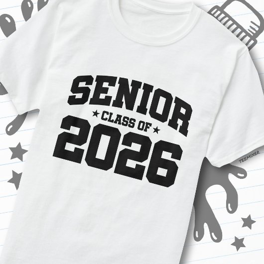 2026年卒業 クラス シンプルな太字タイポグラフィ Tシャツ