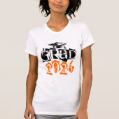 2026年卒業 グランジテキスト 卒業式 Tシャツ (正面)