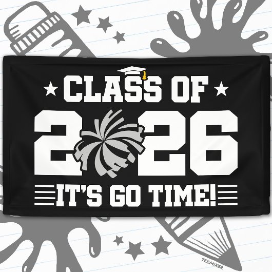 2026年卒業 グレー チアリーダー 応援グッズ It's Go Time 横断幕