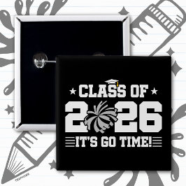 2026年卒業 グレー チアリーダー It's Go Time 缶バッジ