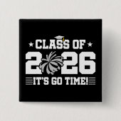 2026年卒業 グレー チアリーダー It's Go Time 缶バッジ (正面)
