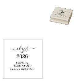 2026年卒業 ゴールドスクリプトタイポグラフィー 卒業式 ラバースタンプ