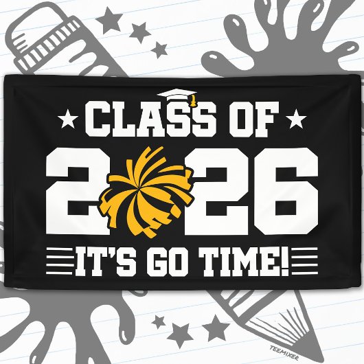2026年卒業 ゴールド チア グラデーション It's Go Time 横断幕