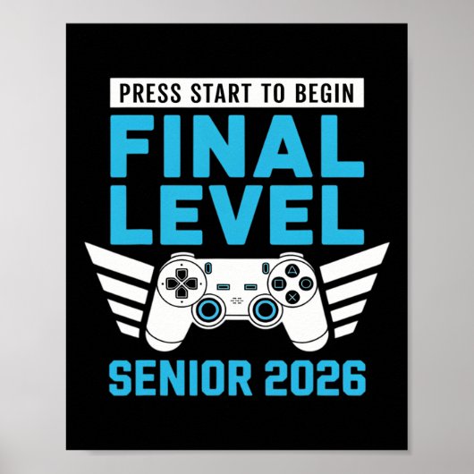 2026年卒業 シニア ゲーマー ビデオゲーム ポスター (正面)