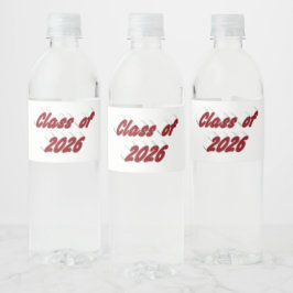 2026年卒業 バーガンディータイポグラフィー 卒業式 ペットボトルラベル