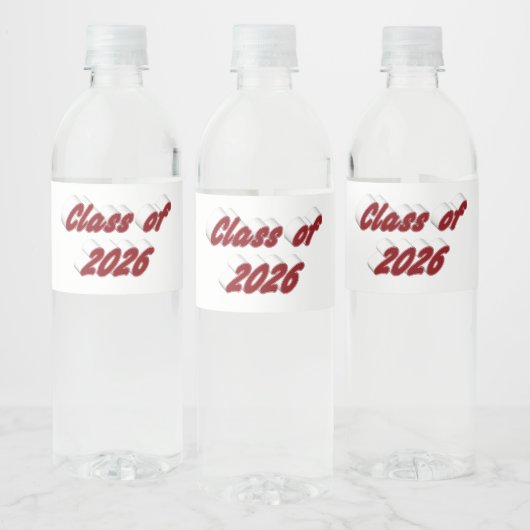 2026年卒業 バーガンディータイポグラフィー 卒業式 ペットボトルラベル (ボトル)