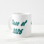 2026年卒業 フォントデザイン グリーン コーヒーマグカップ (正面左)
