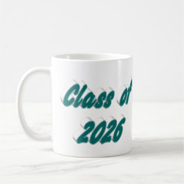 2026年卒業 フォントデザイン グリーン コーヒーマグカップ