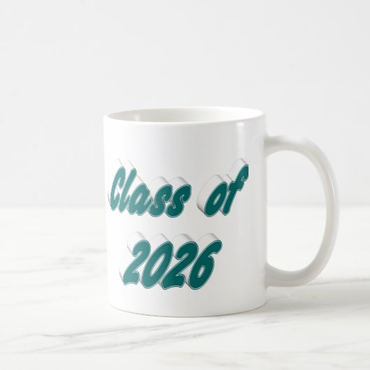 2026年卒業 フォントデザイン グリーン コーヒーマグカップ (右)