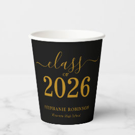 2026年卒業 ブラックゴールド卒業式 紙コップ