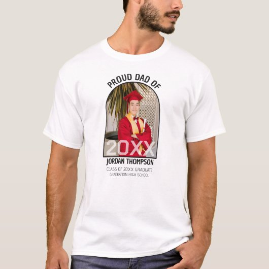 2026年卒業 ブラック&ホワイト アーチ写真 Tシャツ (正面)
