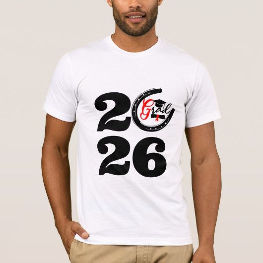 2026年卒業 ラッキー ホースシュー Tシャツ - 卒業祝いギフト (正面)