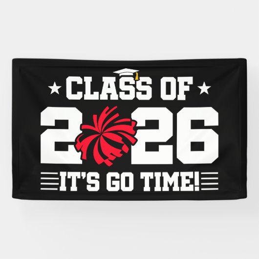 2026年卒業 レッド チアリーダー It's Go Time 横断幕 (横)