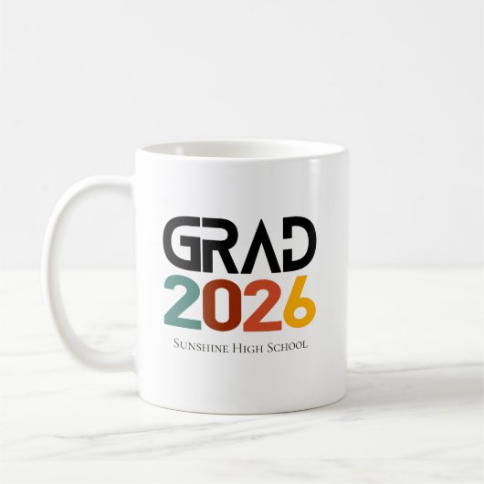 2026年卒業 レトロ ヴィンテージ スタイル ミニマリスト コーヒーマグカップ (左)