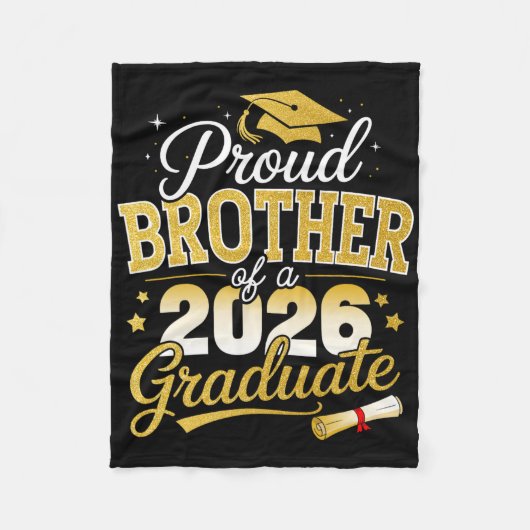 2026年卒業 兄として誇り Senior Grad フリースブランケット (正面)