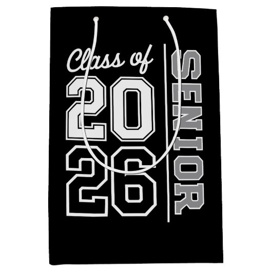 2026年卒業 卒業式 学年 ミディアムペーパーバッグ (正面)