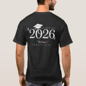 2026年卒業 卒業記念 カスタムネームデザイン Tシャツ (裏面)