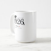 2026年卒業 卒業記念 カスタムネーム コーヒーマグカップ (正面左)